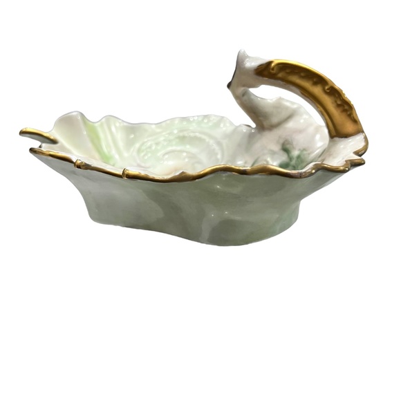 VINTAGE GERALD PORZELLAN FLORAL POPPIES DISH WITH GOLD HANDLE & TRIM #6620 - Picture 7 of 16